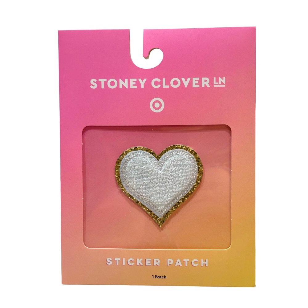 Stoney Clover Lane Heart Sticker Patch -‎ White and Gold